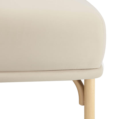 Halio Cream Velvet Ottoman