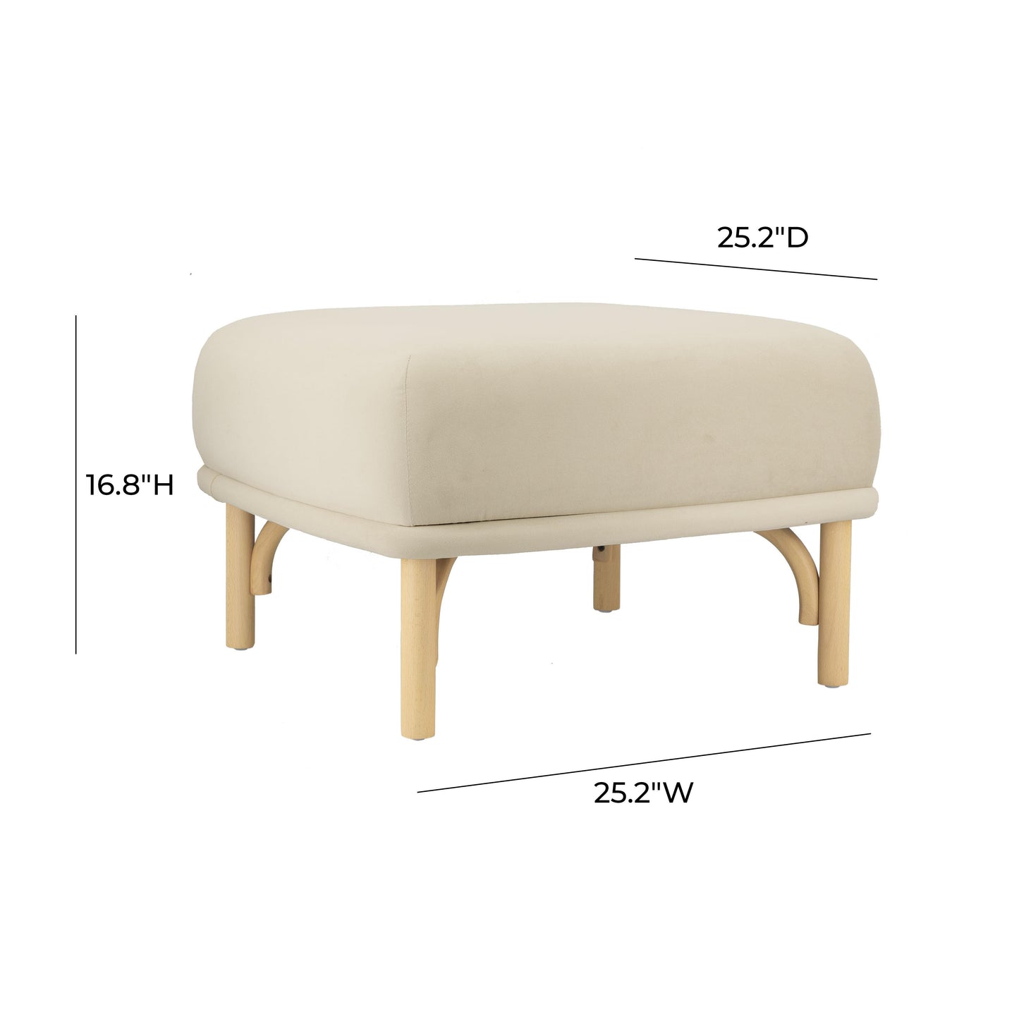 halio cream velvet ottoman