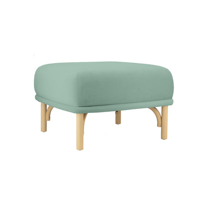 Halio Ocean Blue Velvet Ottoman