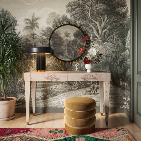 Alina Chocolate Velvet Ottoman