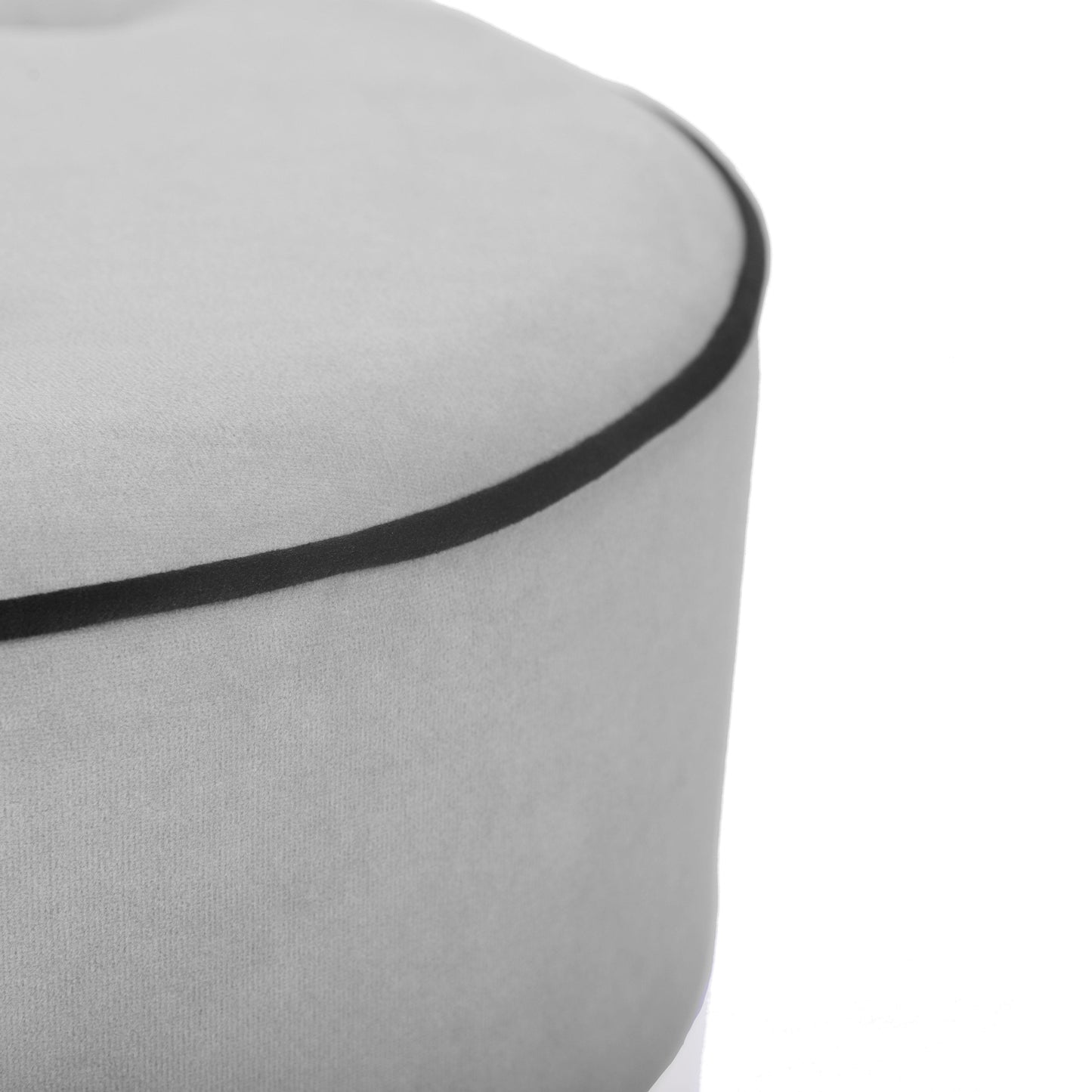 calliope grey & black velvet ottoman