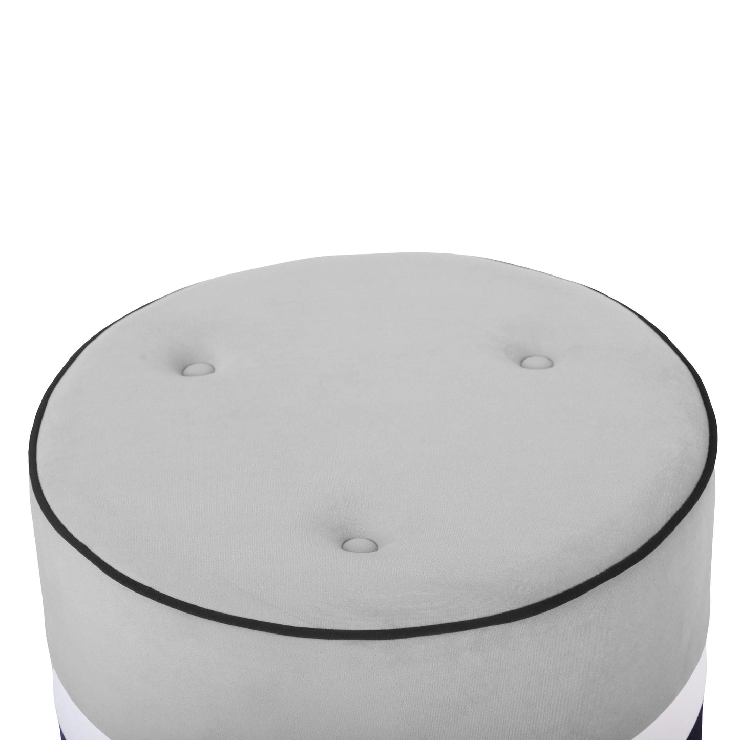 calliope grey & black velvet ottoman