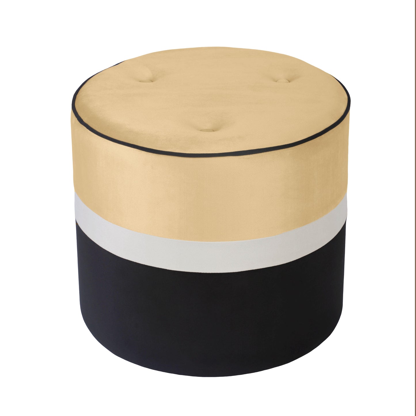 calliope champagne & black velvet ottoman