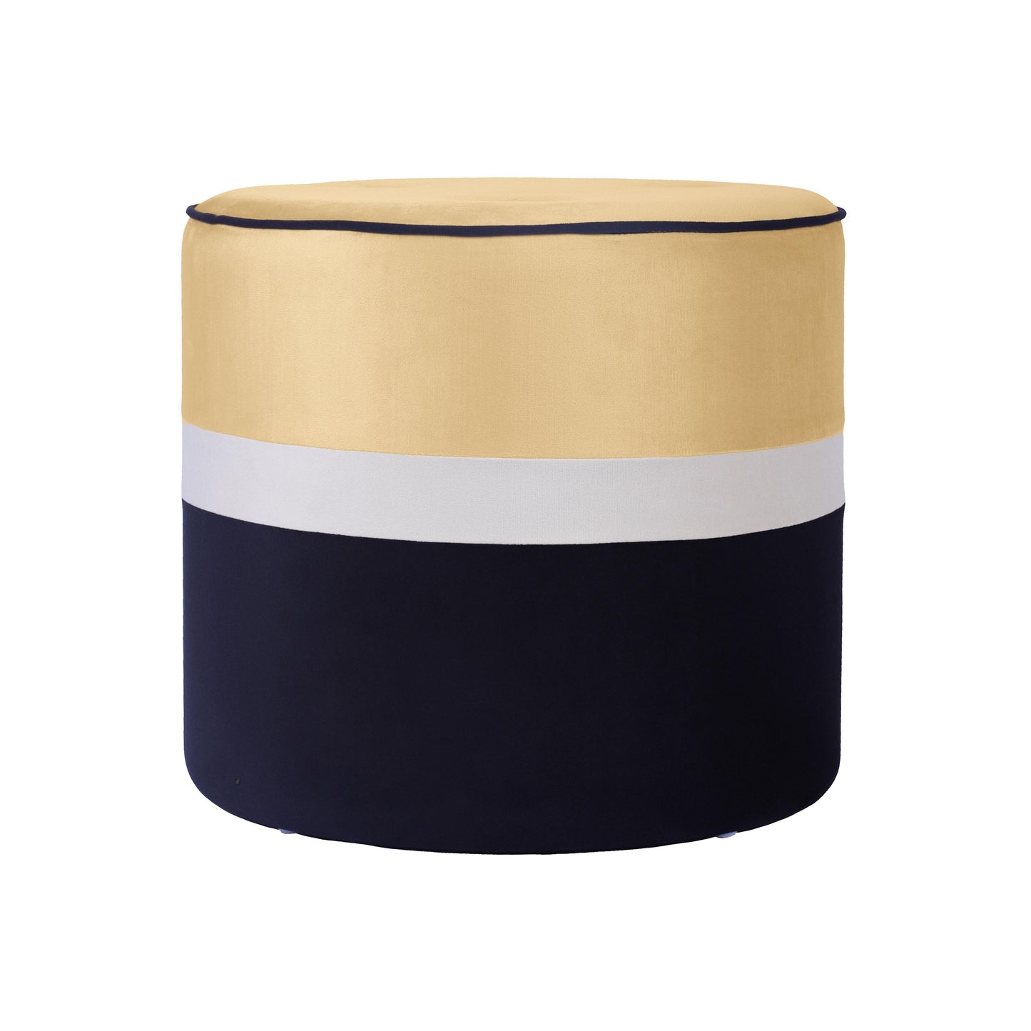 calliope champagne & black velvet ottoman