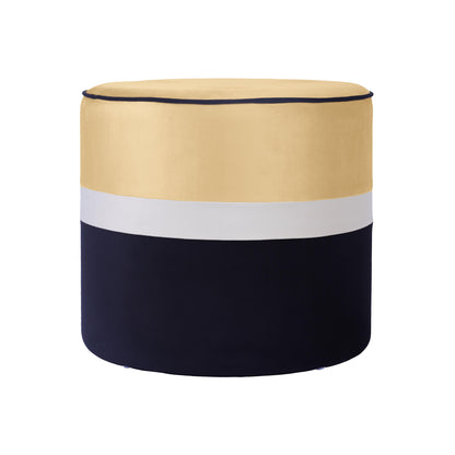 Calliope Champagne & Black Velvet Ottoman