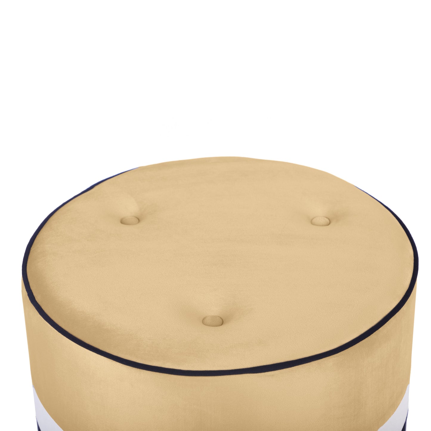 calliope champagne & black velvet ottoman