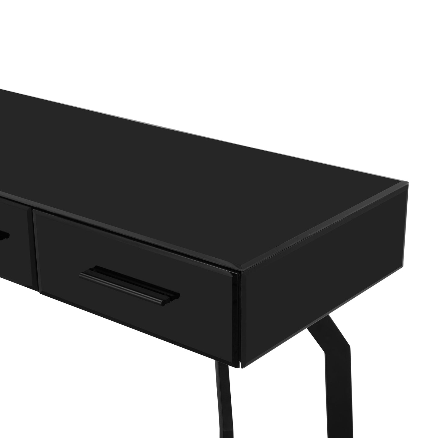 destiny black glass desk console table