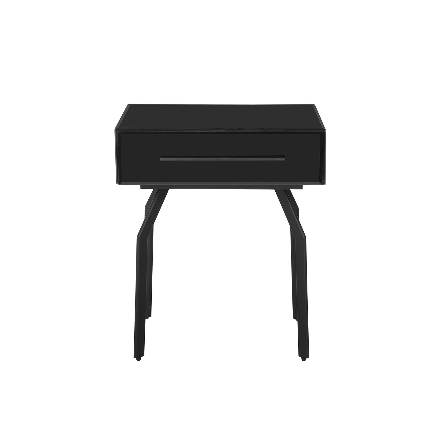 destiny black glass side table