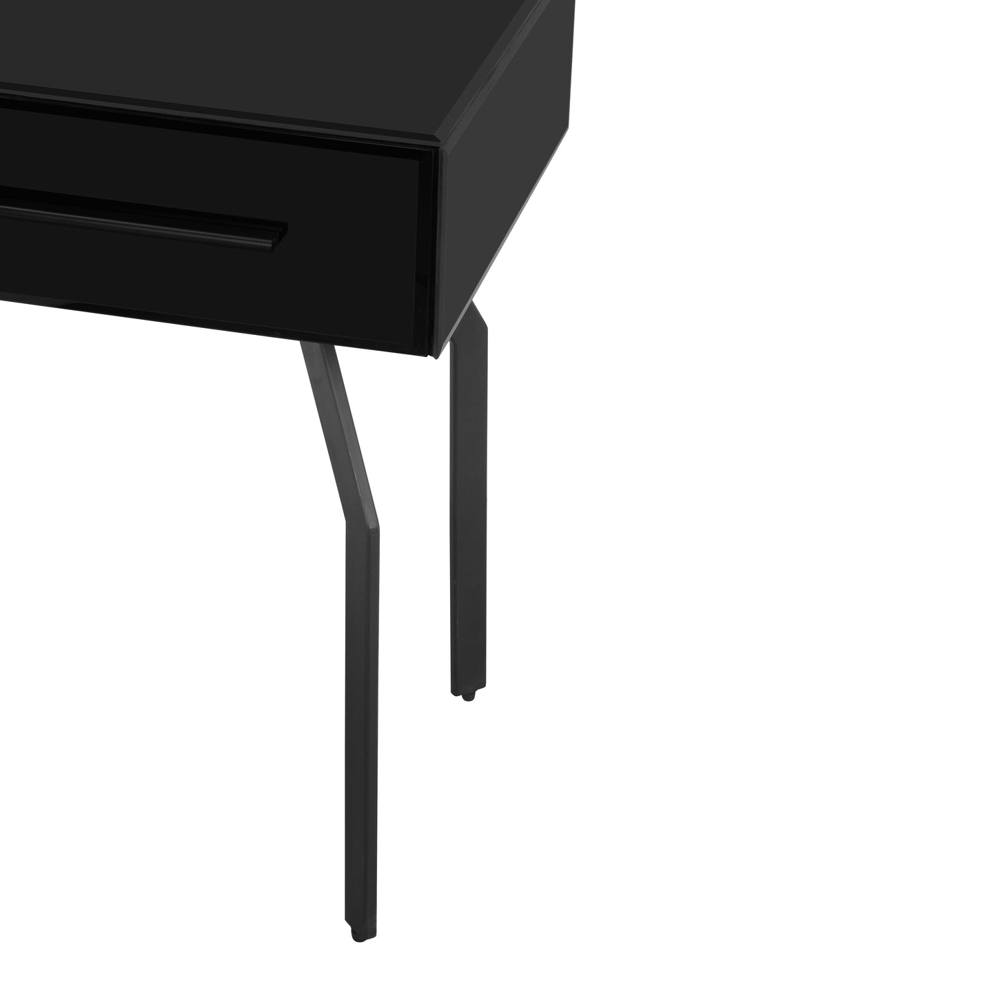 destiny black glass side table