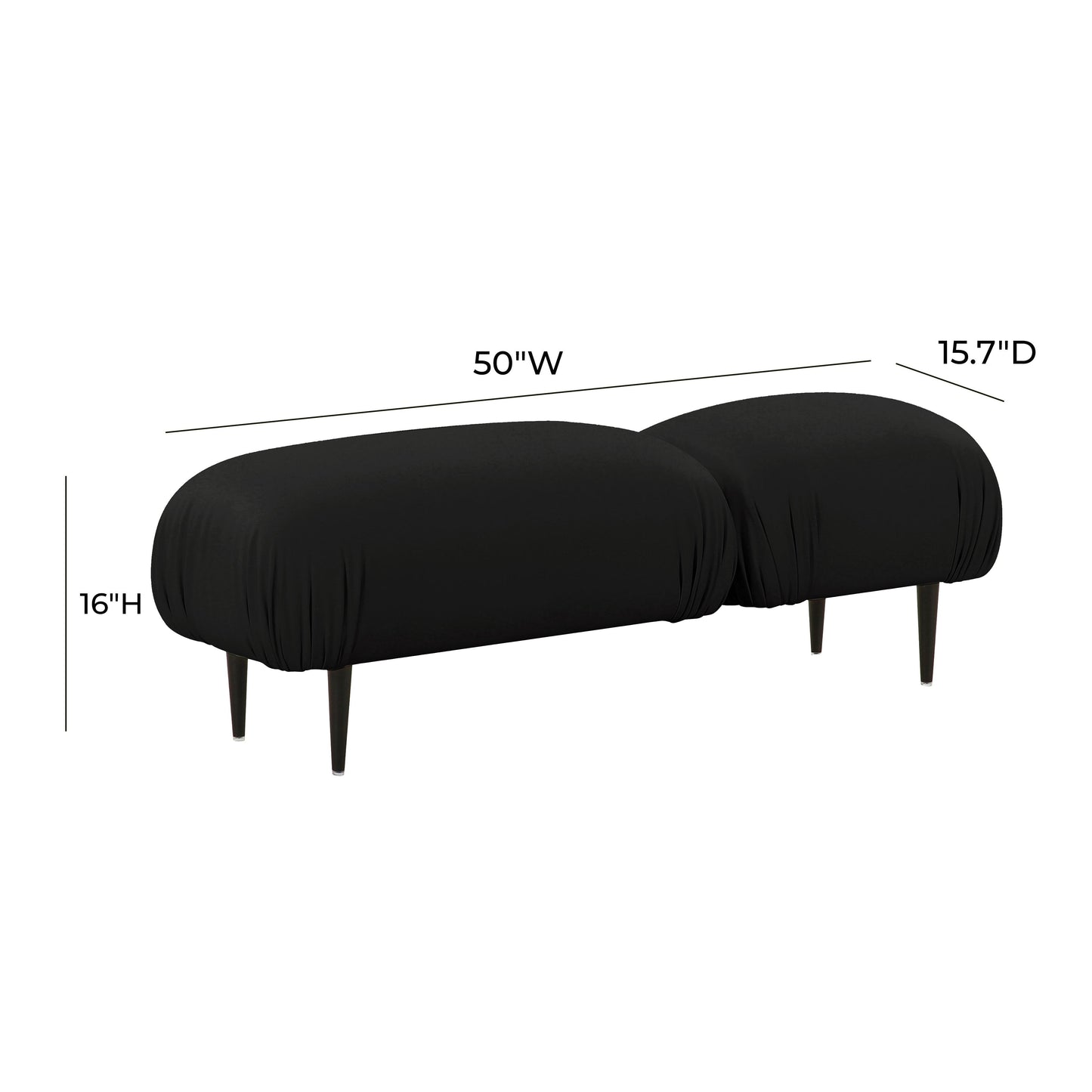 toledo black vegan leather bench