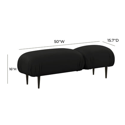 Toledo Black Vegan Leather Bench