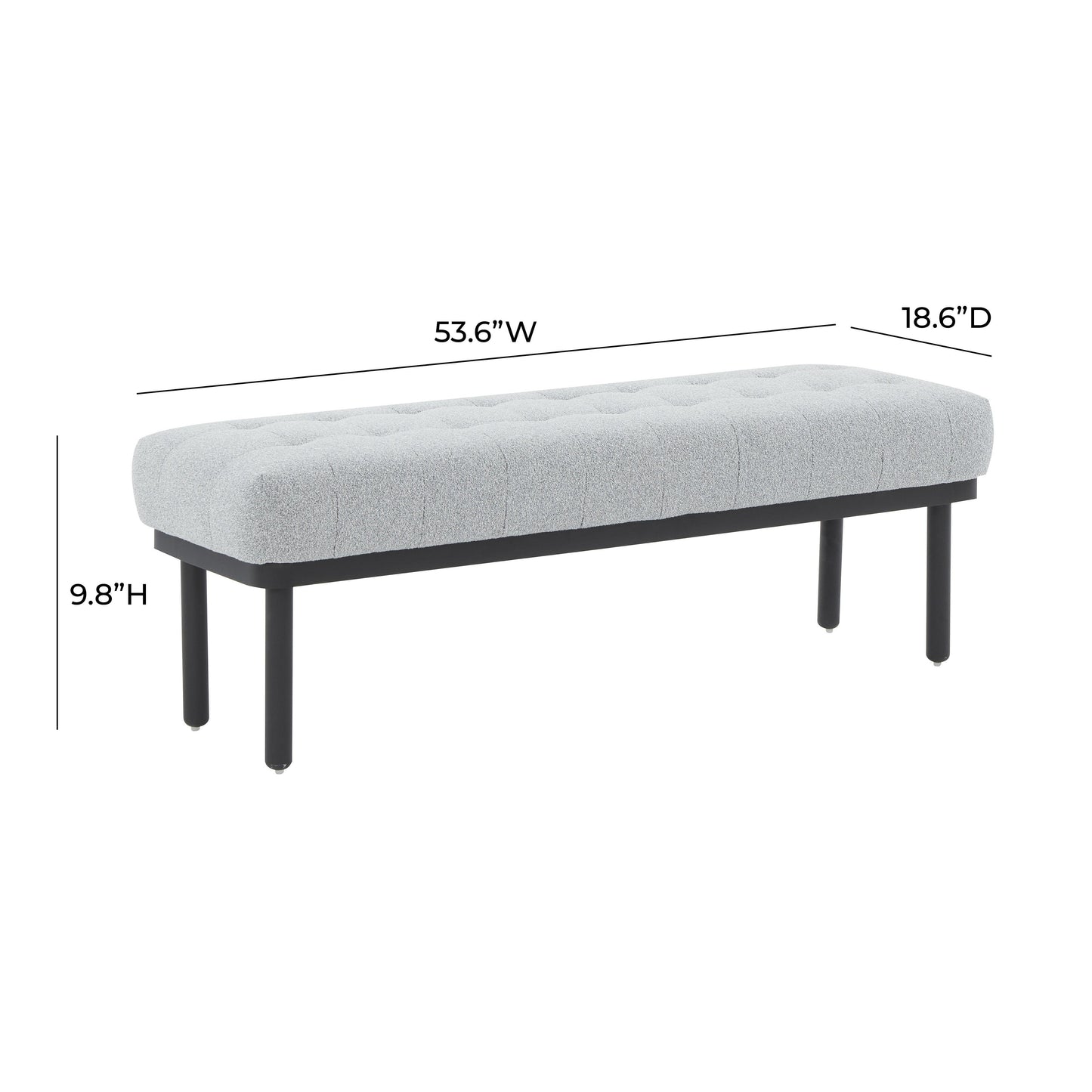 mettu grey boucle bench