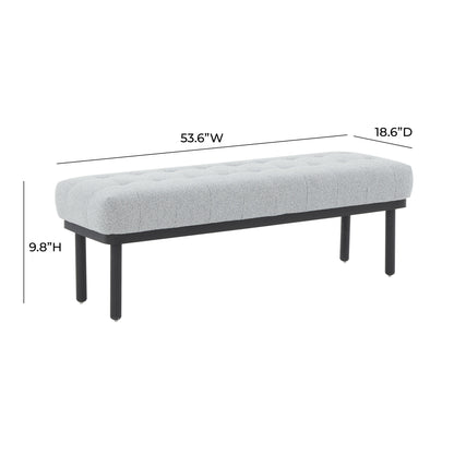 Mettu Grey Boucle Bench