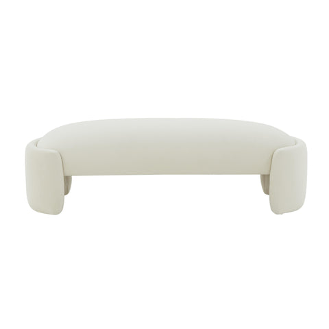 Adalynn Cream Velvet Bench