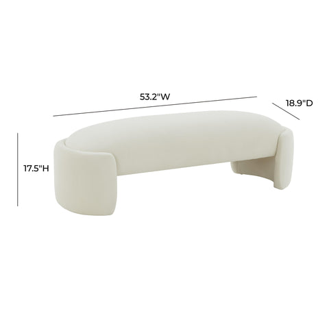 Adalynn Cream Velvet Bench