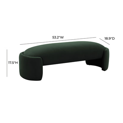 Adalynn Forest Green Velvet Bench