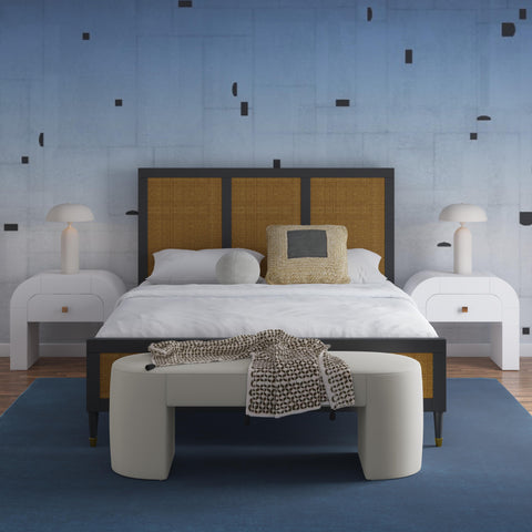 Akiko Cream Velvet Bench