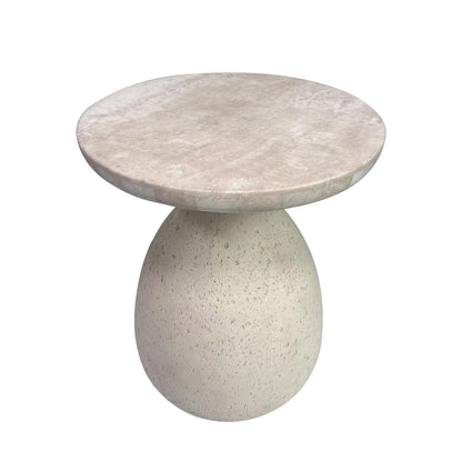 Ivy Cream Travertine Side Table