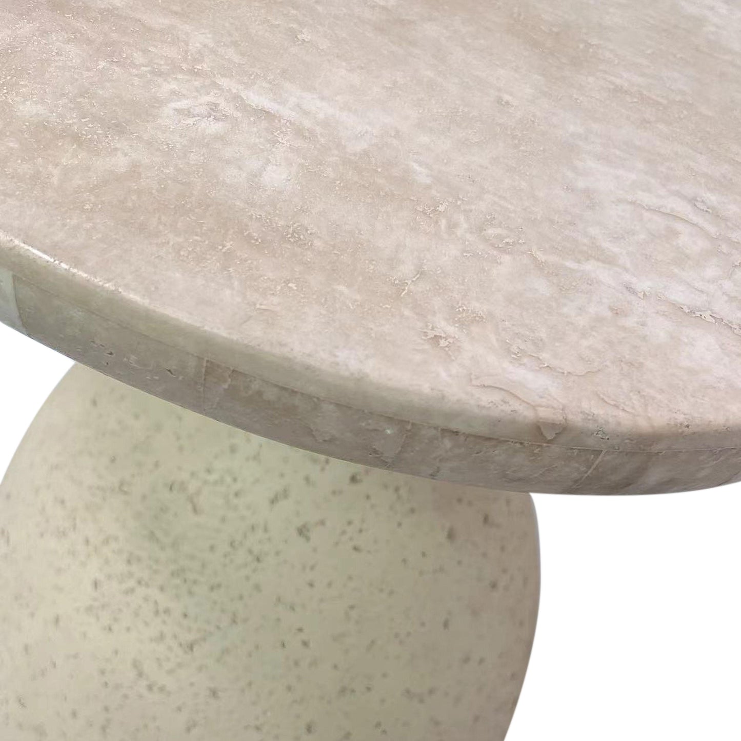 ivy cream travertine side table