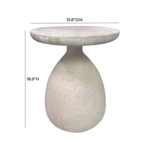 Ivy Cream Travertine Side Table