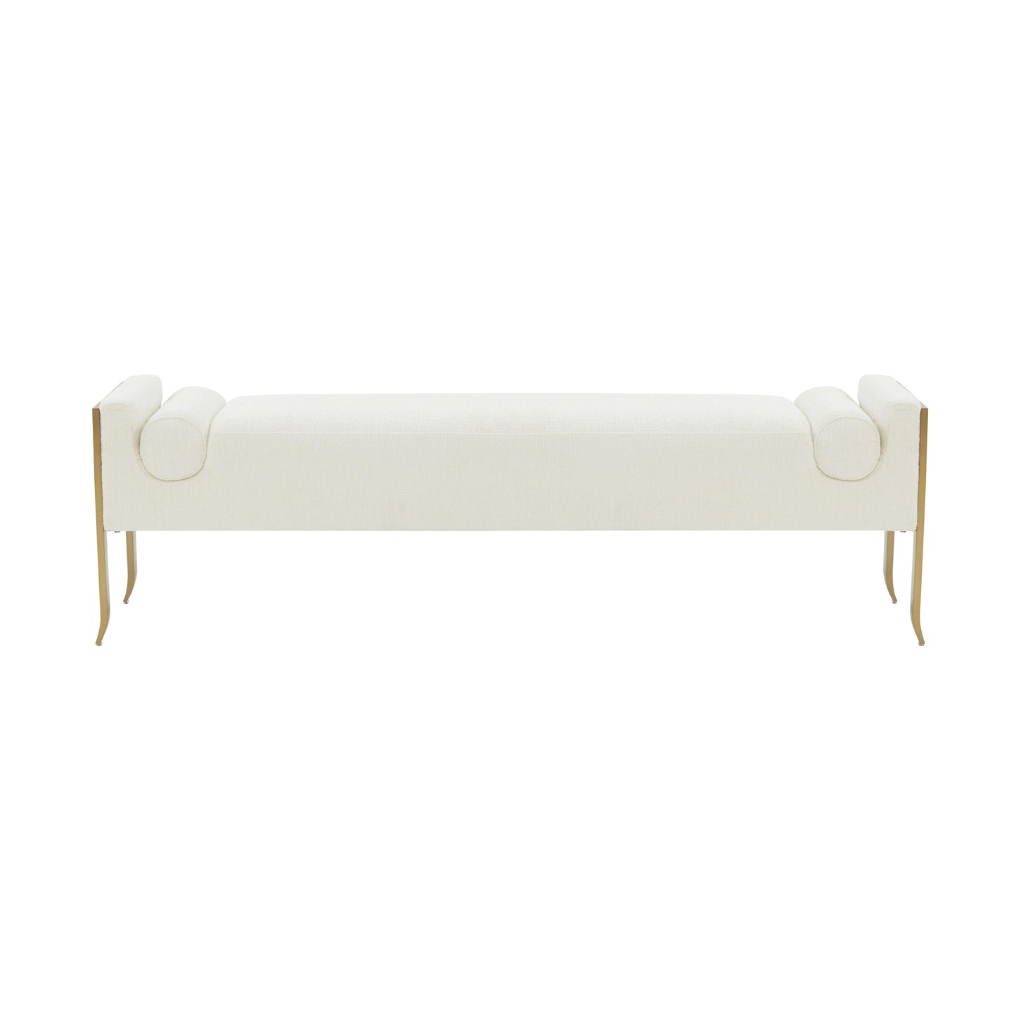 tiffany cream textured velvet bench