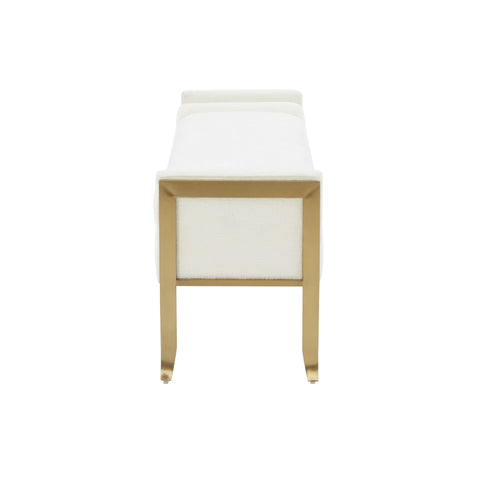 Tiffany Cream Textured Velvet Bench