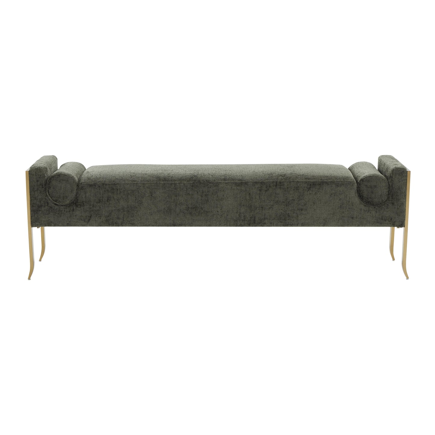 tiffany green textured velvet bench