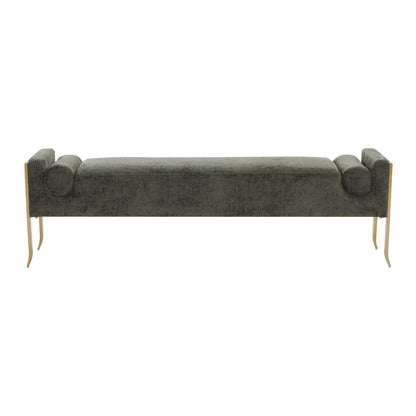 Tiffany Green Textured Velvet Bench