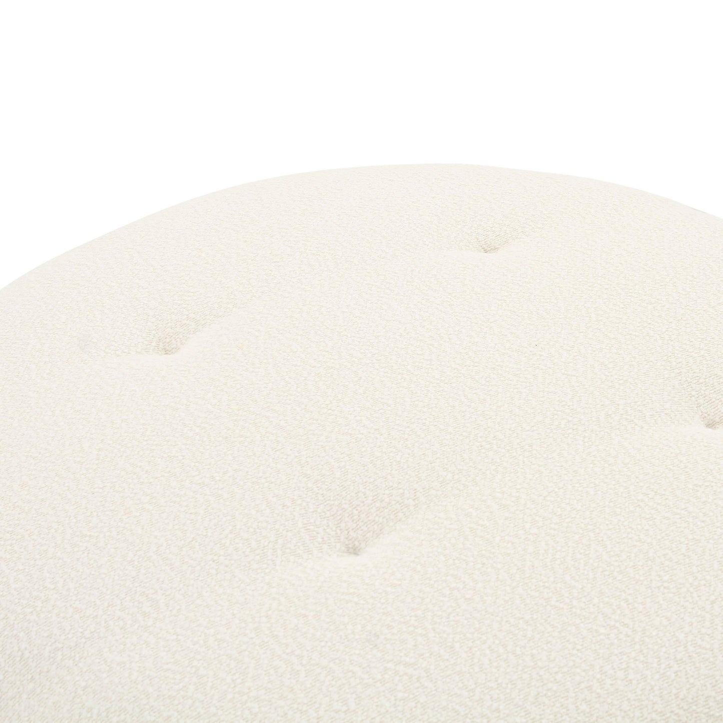crosshatch cream boucle swivel ottoman