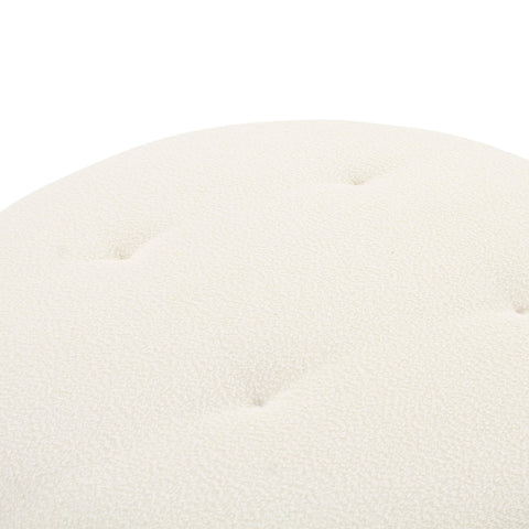 Delphine Garda Cream Performance Boucle Swivel Ottoman - image 3