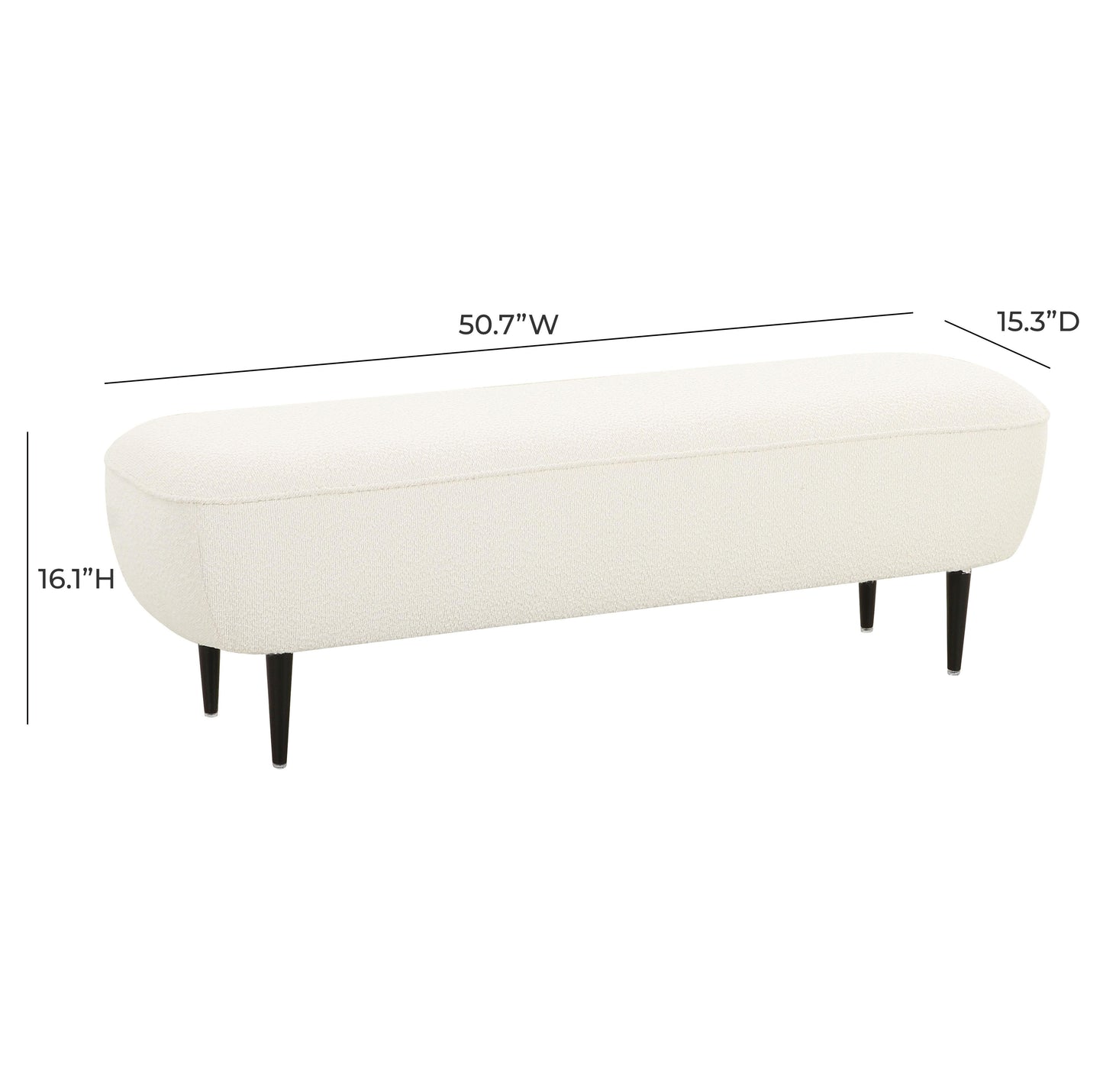 bianca cream boucle bench