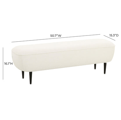 Bianca Cream Boucle Bench