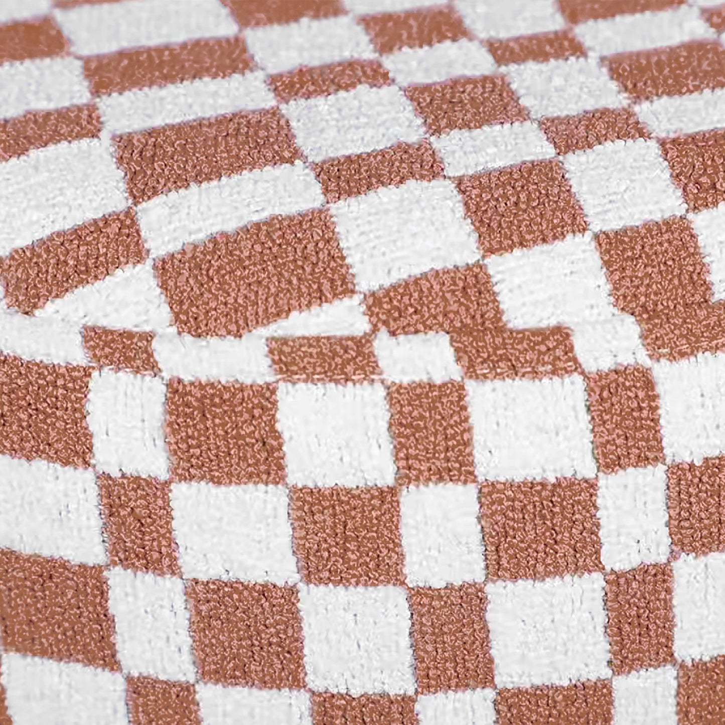 juniper brown checkered boucle stool