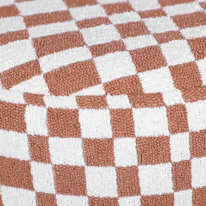 Juniper Brown Checkered Boucle Stool