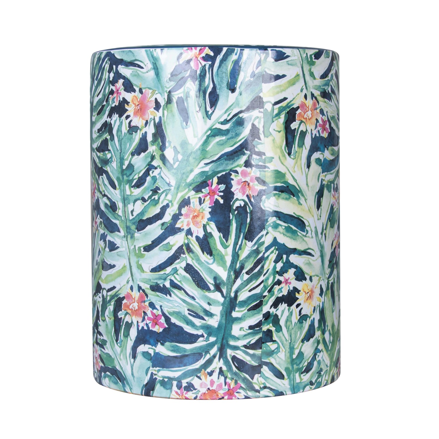 yorba ceramic stool in garden print