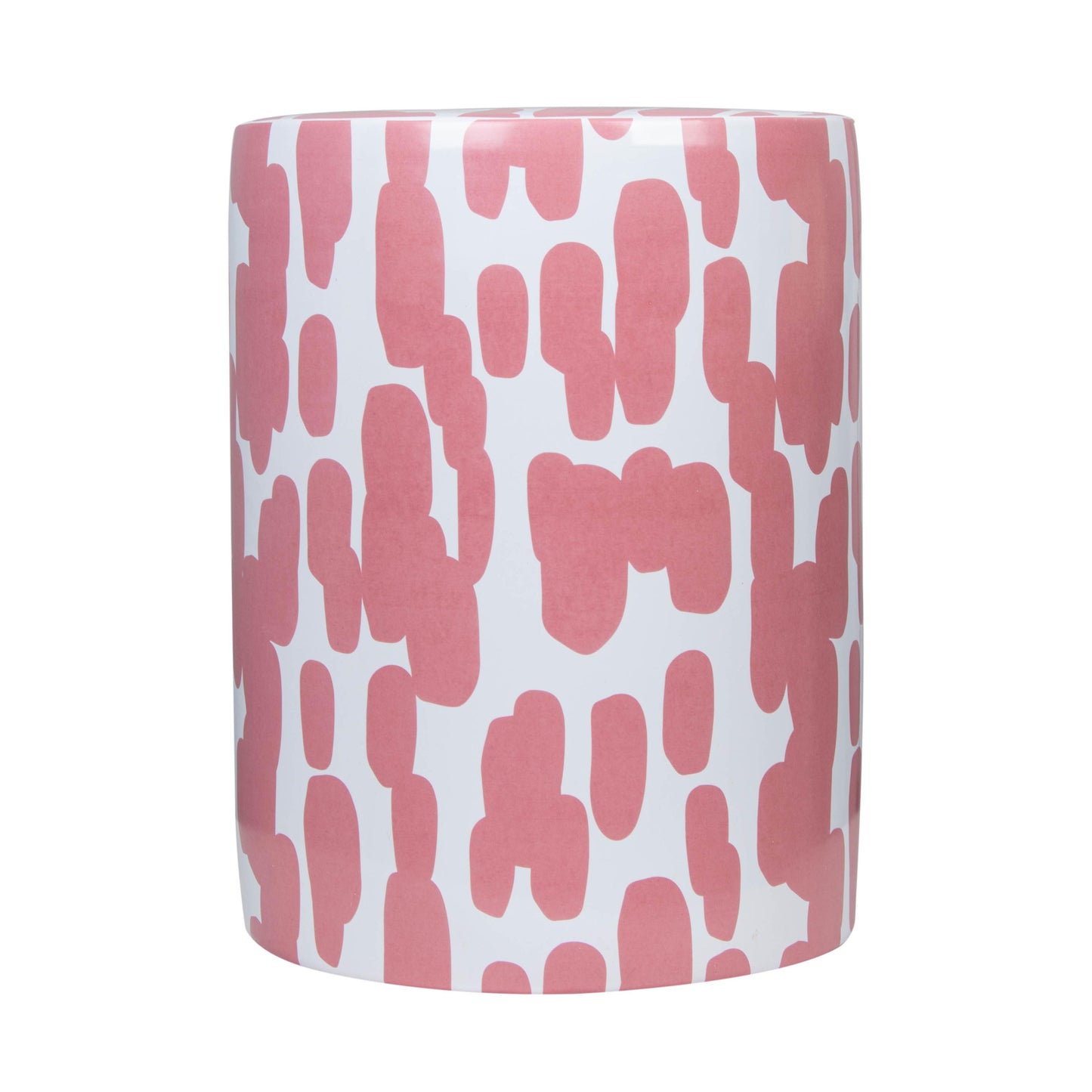 yorba ceramic stool in pink strokes print