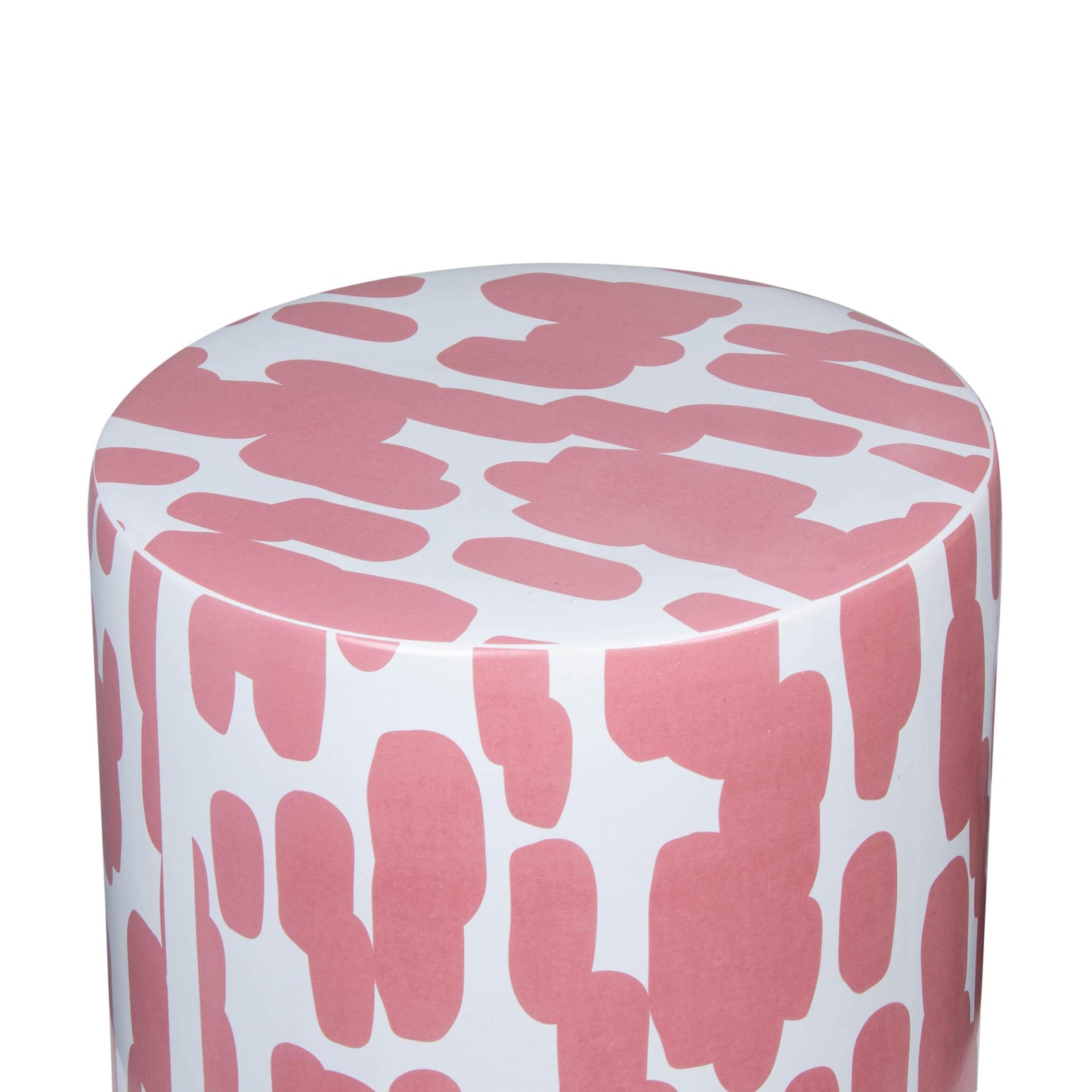 yorba ceramic stool in pink strokes print