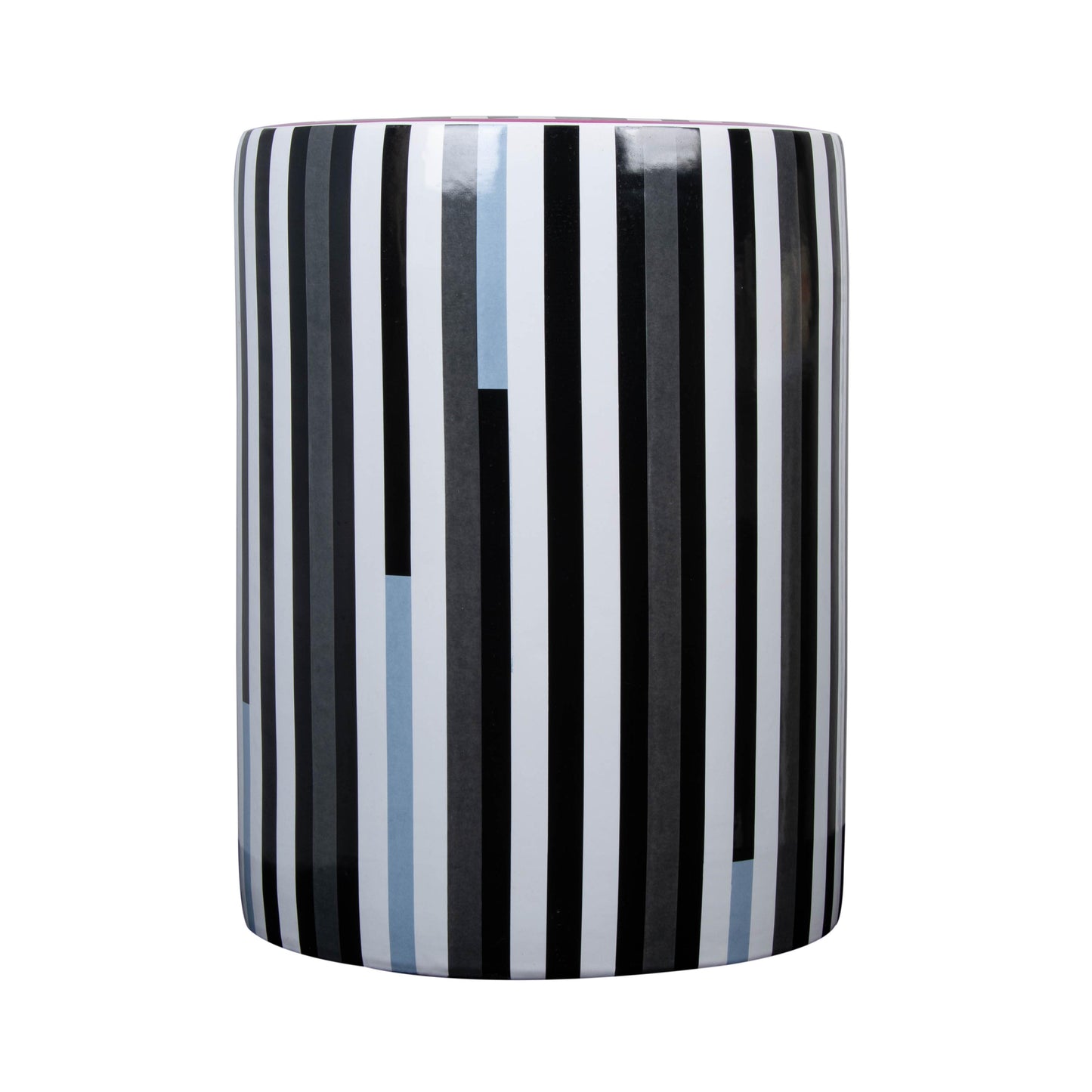 yorba ceramic stool in modern stripes print