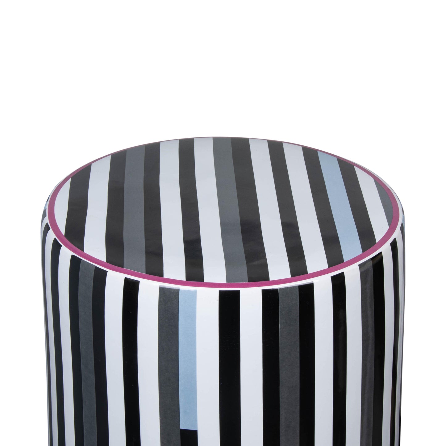 yorba ceramic stool in modern stripes print