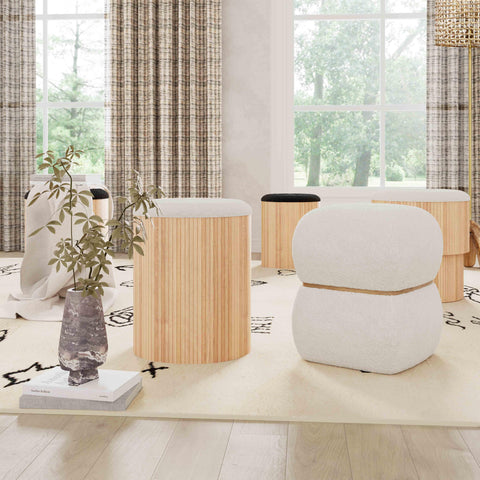 Rylie White Tiered Storage Ottoman