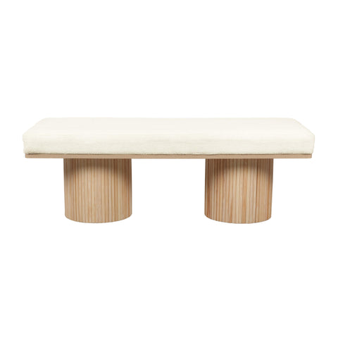 Isabelle Siena 48" White Dyed-Yarn Bench - image 3