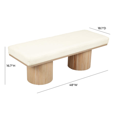 Isabelle Siena 48" White Dyed-Yarn Bench - image 7