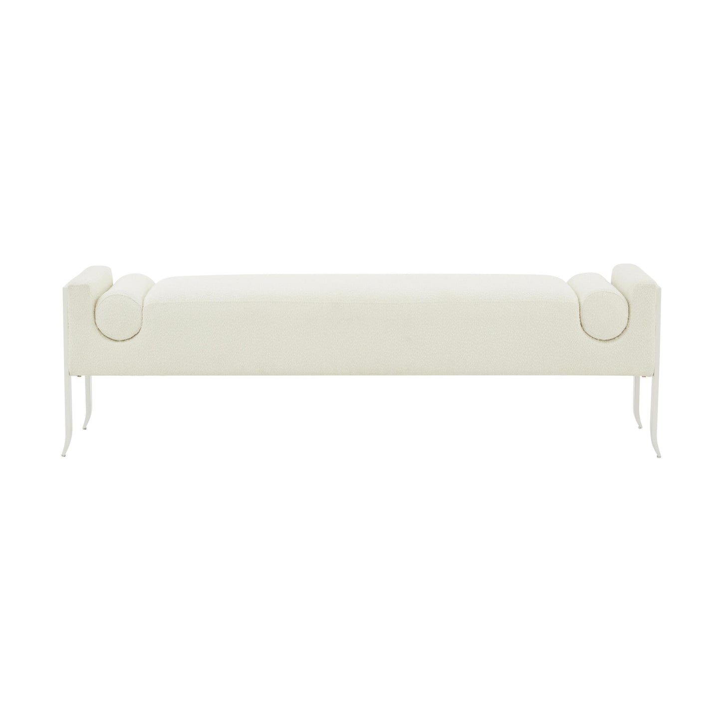 tiffany cream boucle bench