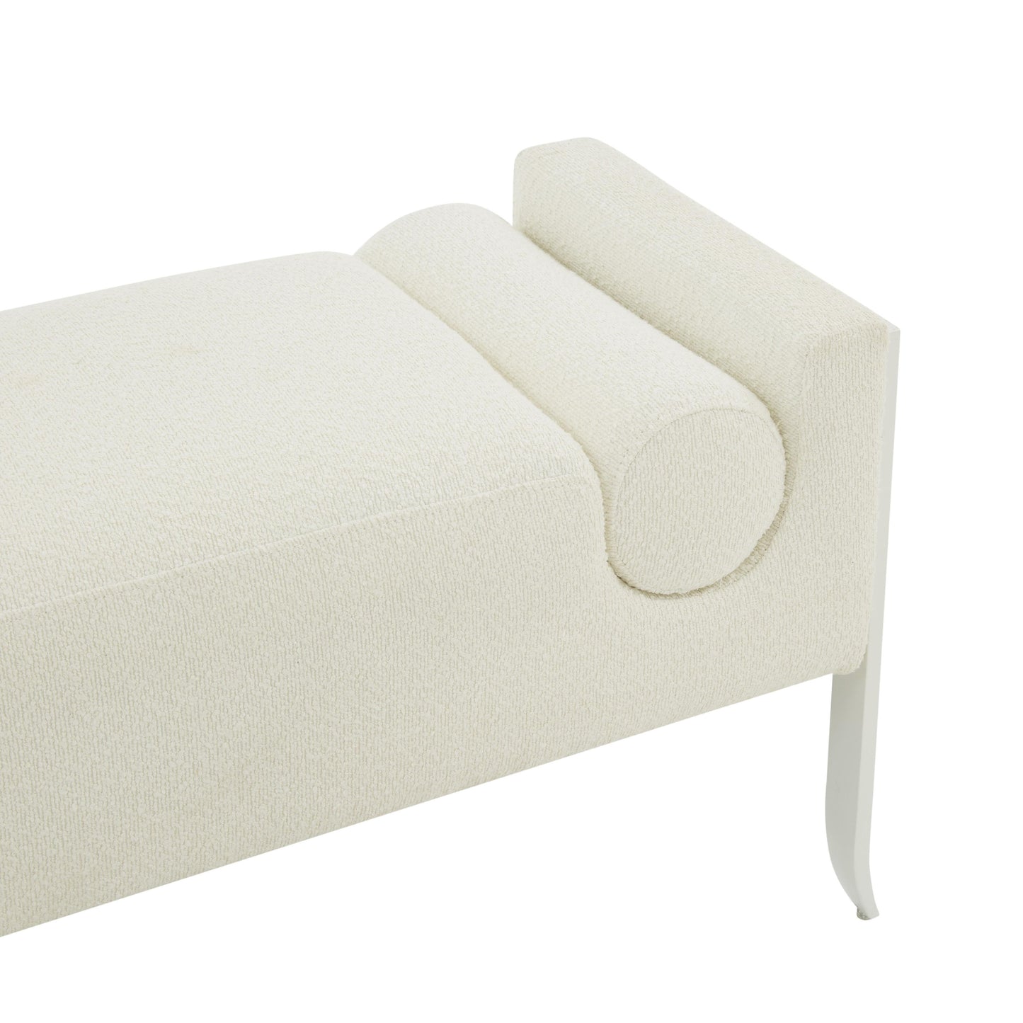 tiffany cream boucle bench