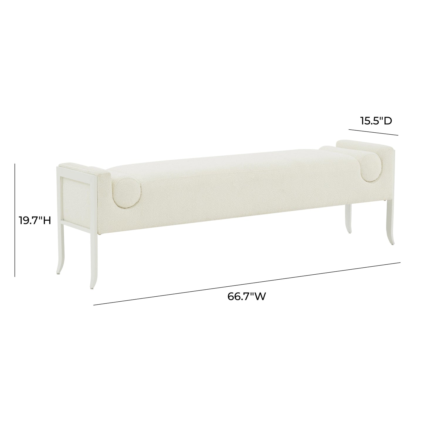 tiffany cream boucle bench