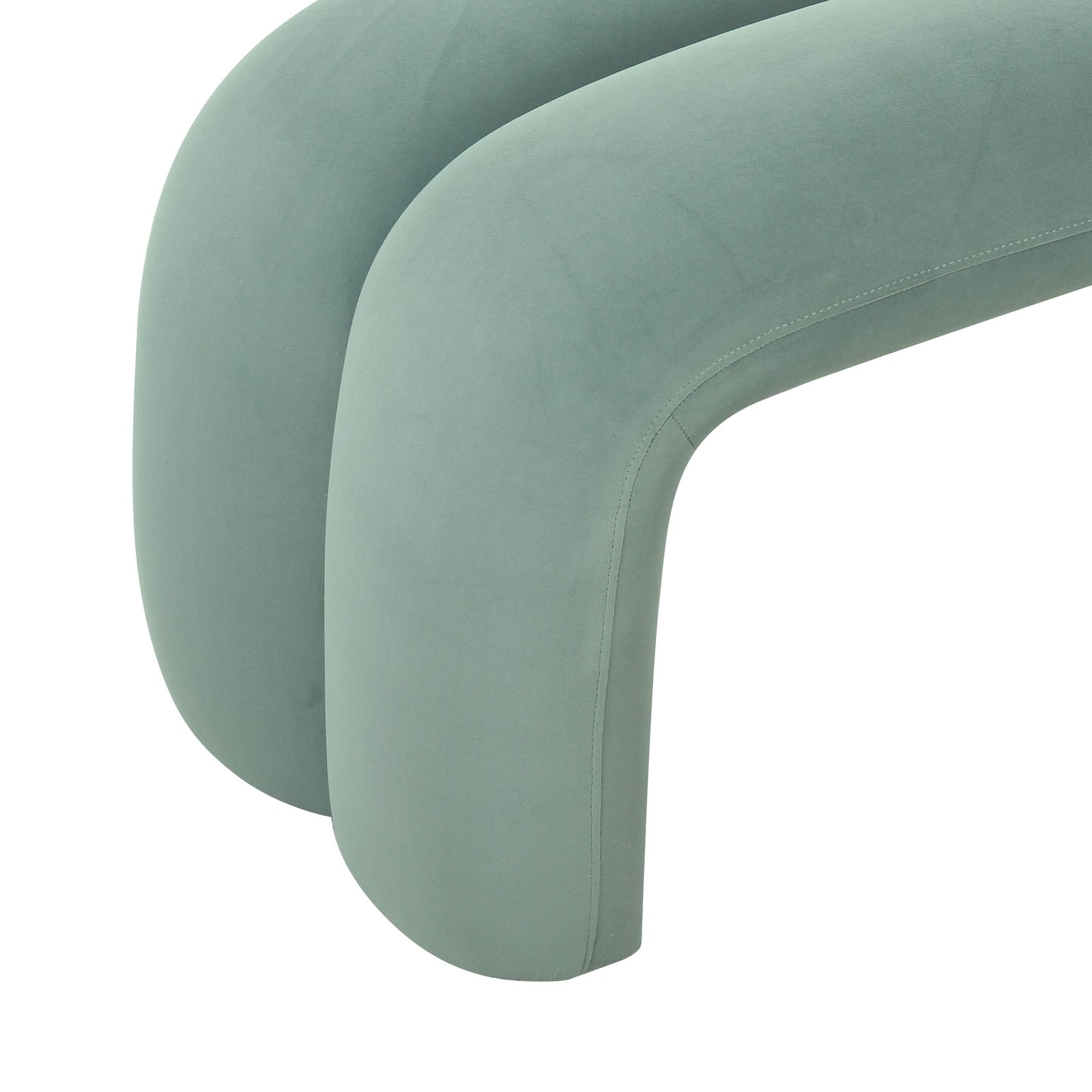 jade green velvet channeled bench