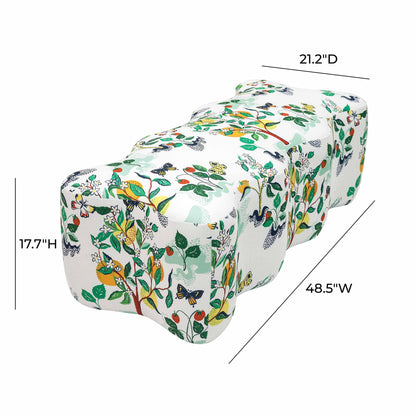 Kaylee Garden Upholstered Bench in Citrus Garden Print