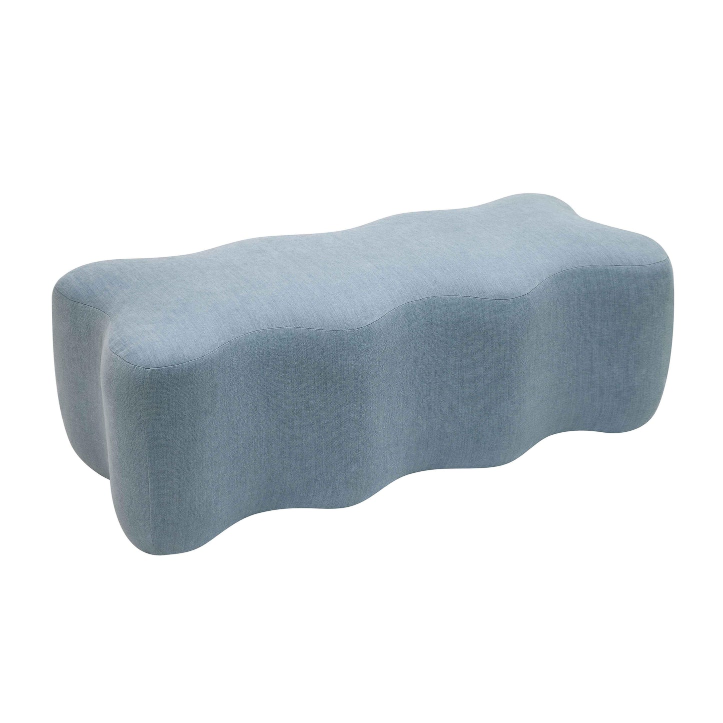 eliana upholstered bench in faded blue linen