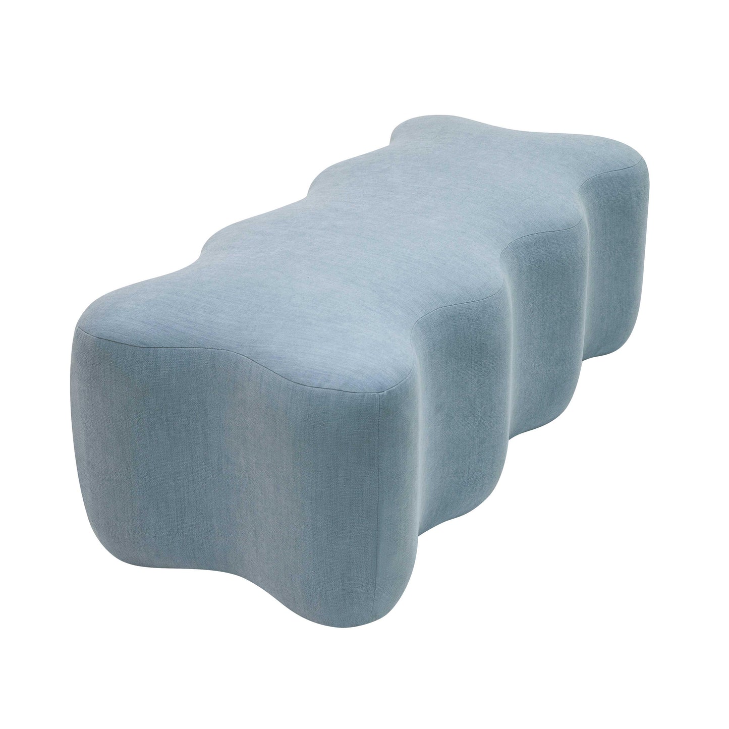 eliana upholstered bench in faded blue linen