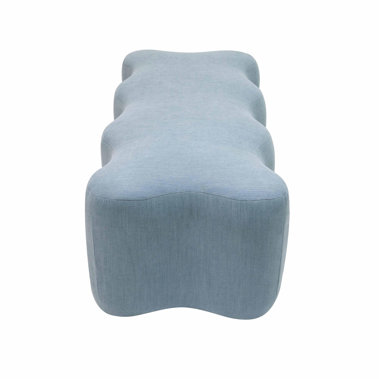 eliana upholstered bench in faded blue linen